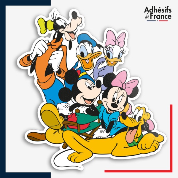 Sticker Disney - Famille Mickey (Minnie, Donald, Daisy, Pluto, Dingo)