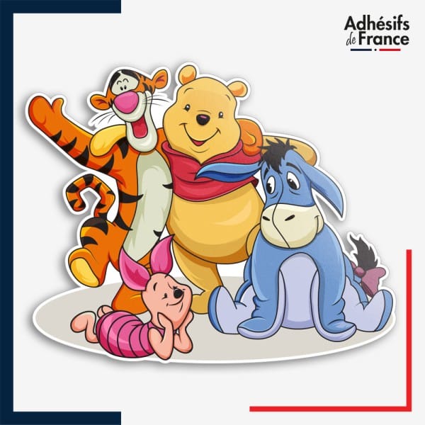 Sticker Disney - Famille Winnie l'ourson (Winnie, Tigrou, Porcinet, Bourriquet)