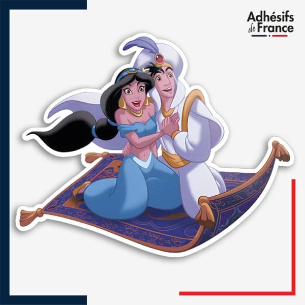 Sticker Disney - Aladdin - Jasmine et Aladdin sur tapis volant