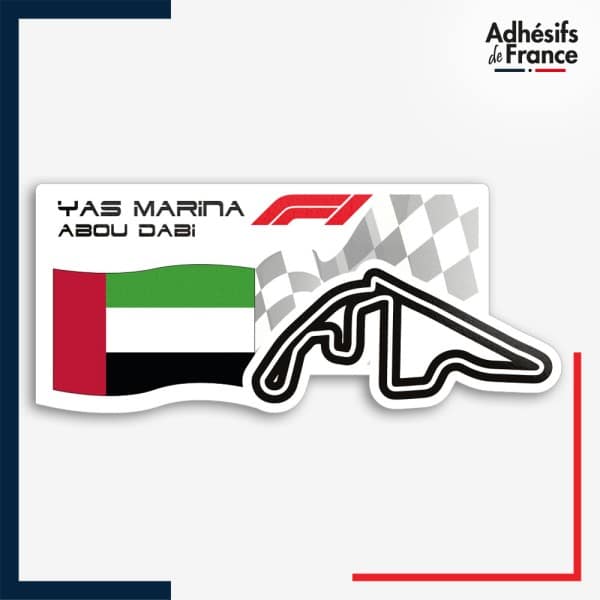 Sticker Formule 1 - Circuit F1 de Yas Marina avec drapeau d'Abou Dabi