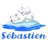 Sticker ours polaire avec prénom personnalisable