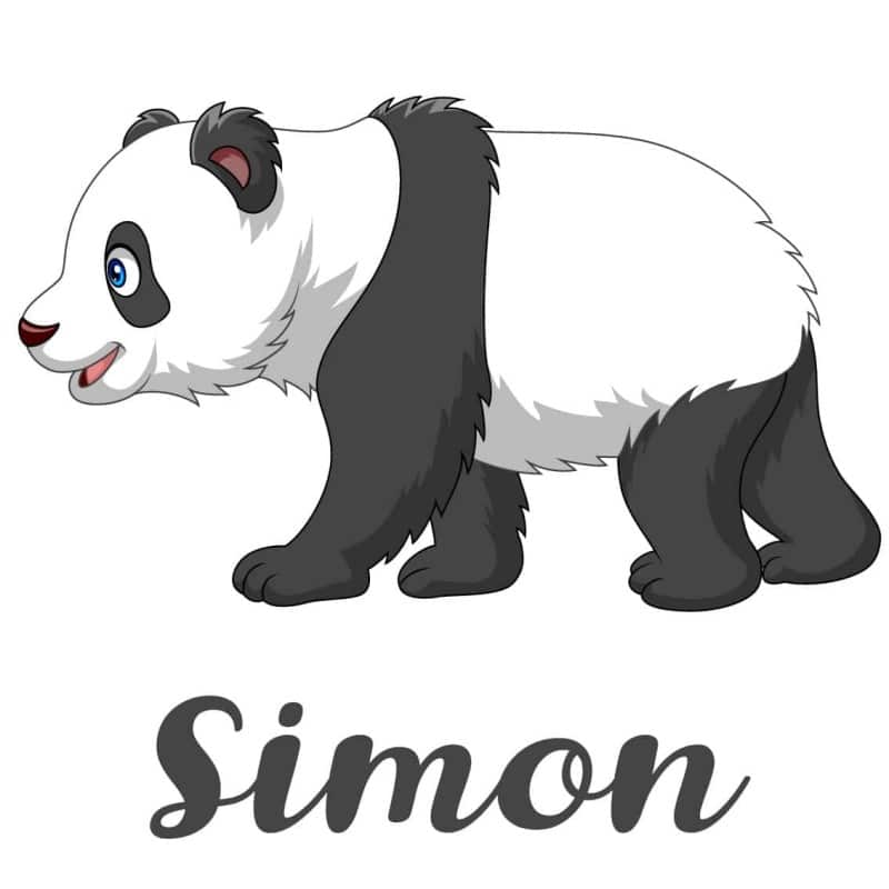 Sticker panda avec prénom personnalisable