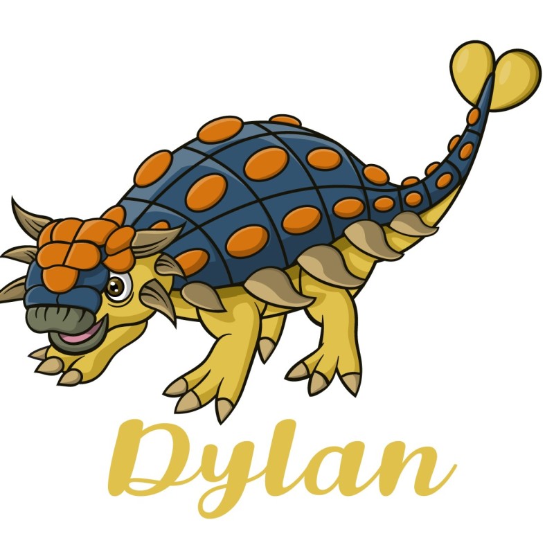 Sticker Ankylosaure avec prénom personnalisable