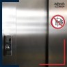 sticker autocollant norme iso 7010 interdit d'utiliser l'ascenseur en cas d'incendie