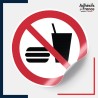 sticker autocollant norme iso 7010  interdit de boire ou manger