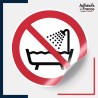 sticker autocollant norme iso 7010 interdiction d'utiliser ce dispositif dans une baignoire