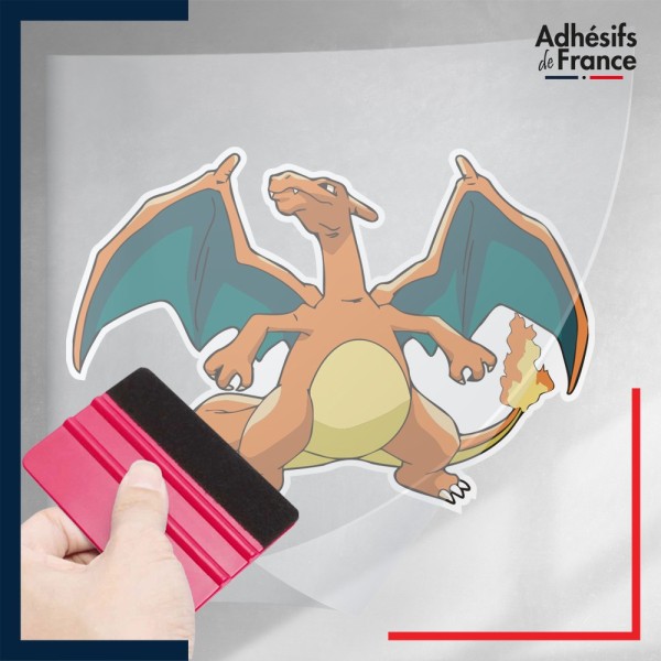 stickers sous film transfert Pokémon Dracaufeu