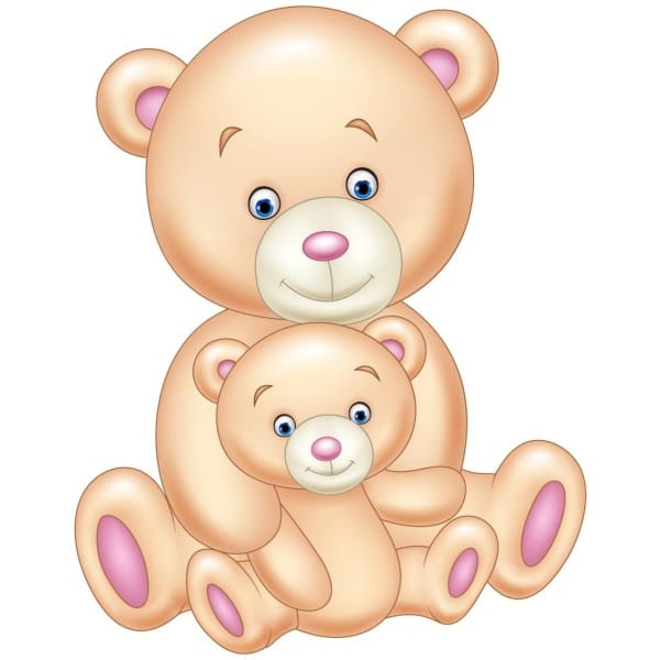 Sticker maman et bébé ours