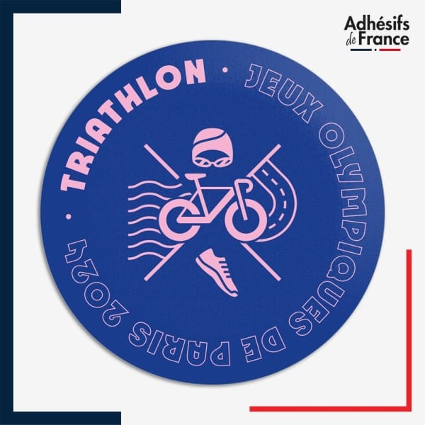 Sticker JO Paris 2024 Pictogramme Triathlon